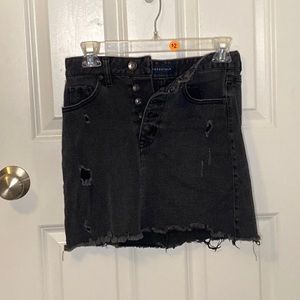 Black Denim Skirt